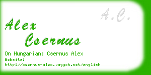 alex csernus business card